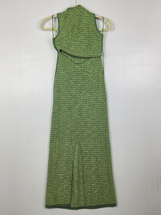 Free People Dresses & Skirts - Sleeveless Green Patterned Midi Dress with Front Slit - Free People Mindy Dress
